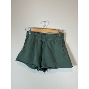 Aerie Offline Green Sweat Shorts Elastic Waist Pockets Casual Athleisure XS TP